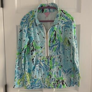 Like New blue and green Lilly Pulitzer Skipper Top